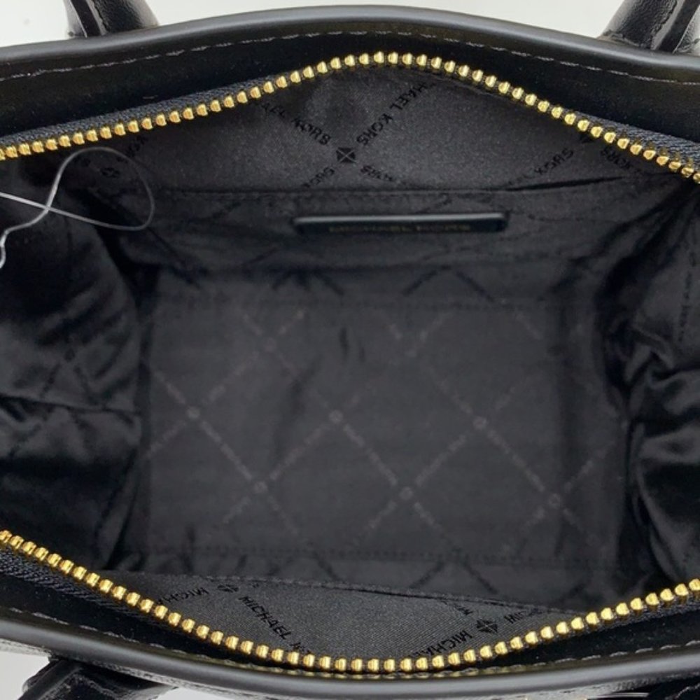 Michael Kors Avril Small Leather Top-Zip Satchel Black color - Picture 7 of 16